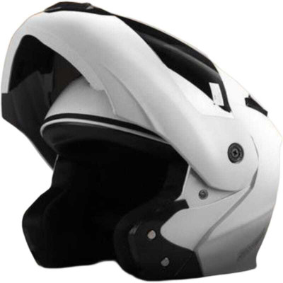 Agx Flipup with Rainbow Visor ABS Material Motorbike Helmet(White)