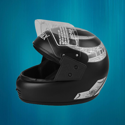 Font unisex full face quality good helmet @@234-AAA Motorbike Helmet(Grey)