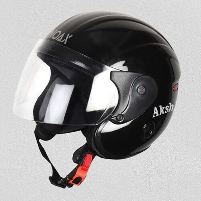NOAX OPEN FACE HELMET ISI MARKED SOLID BODY UNISEX HELMET PACK OF 2 Motorbike Helmet(Black glosyy)
