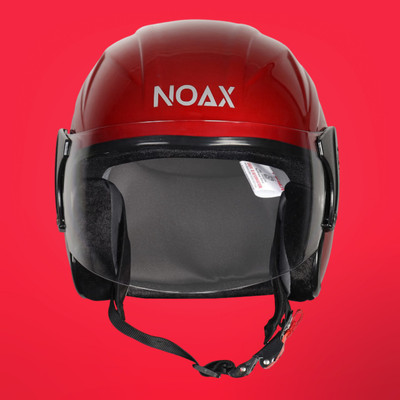 NOAX KING OF HELMET UNISEX OPEN FACE HELMET_44 Motorbike Helmet(Red)