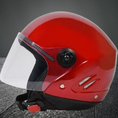 Lxt Red_Half_face_Helmet_with ISI Certified_RE_77 Motorbike Helmet(Red)