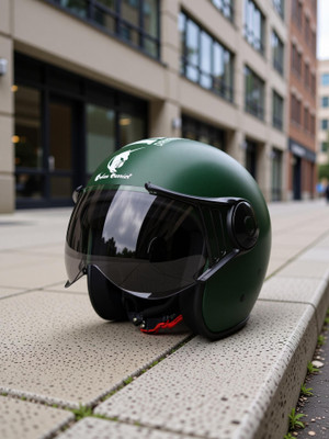 URBAN CARRIER ABS Material Full Face Plain Visor, UV Scratch Resistance Motorsports Helmet(GREEN)