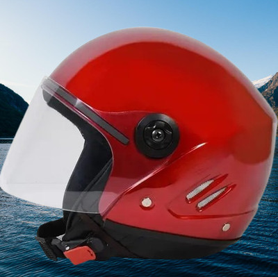 Lxt Red_Half_face_Helmet_with ISI Certified_RE_31 Motorbike Helmet(Red)