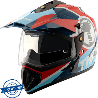 VEGA Off Road Marvel Thor Edition Motorbike Helmet(Blue Red)
