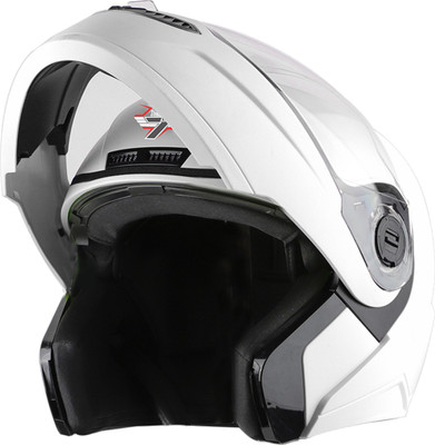 Steelbird SBA-7 7Wings ISI Certified Flip-Up Helmet for Men and Women Motorbike Helmet(White, Black)