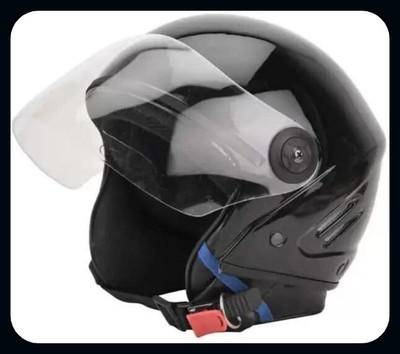 TWEEK _ BLACK TRACK HALF FACE HELMAT WITH ISI CERTIFIED ( SAVE PRECIOUS LIFE )_HLT Motorbike Helmet(Black)