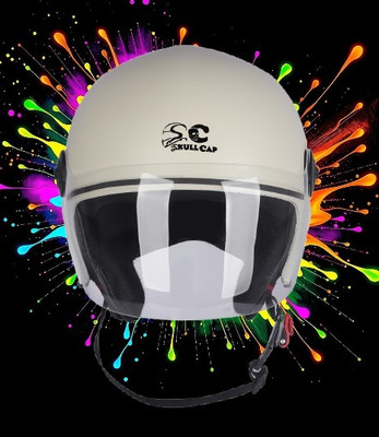 SKULLCAP NEW MODAL ALL HELMET Motorbike Helmet(White)