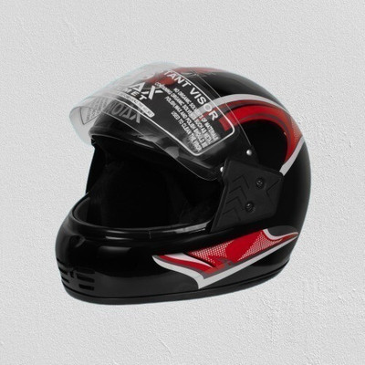 NOAX PROTECTOR FOR HEAD ORANGE GLOSSY 2 JAALI Motorbike Helmet(Orange sticker, Black)