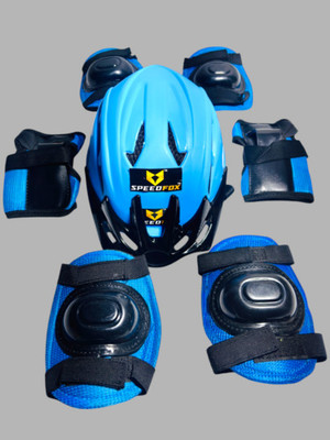 timerider Comfortable kids helmet for boys and girls protective kit elbow/knee/hand gloves Cycling Helmet(Blue)