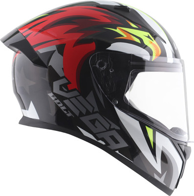 VEGA BOLT SPEEDX FULL FACE BLACK RED L SIZE Motorsports Helmet(GLOSSY)