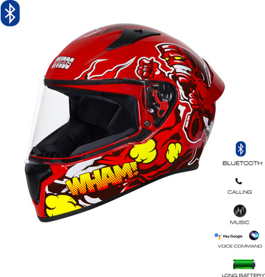 STUDDS Thunder Communication Ready D10 Bluetooth Helmet Motorbike Helmet(Red)