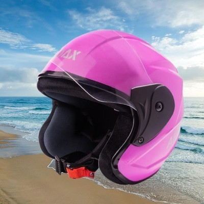 NOAX SAFETY HELMET FOR ONROAD RIDDING SOLID MATERIAL-TWO WHEELER(SLFK-AT-1563 Motorbike Helmet(Pink)