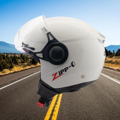OZONE Zipp helmet_openface_largesize_Ozo0006 Motorbike Helmet(White)