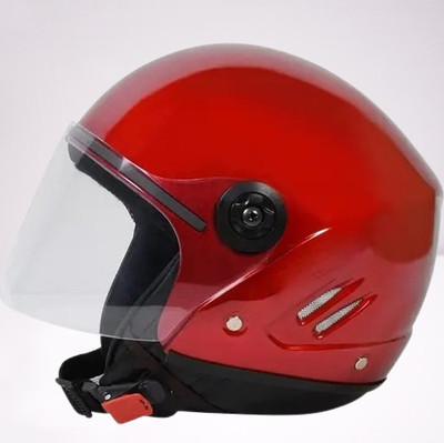 Lxt Red_Half_face_Helmet_with ISI Certified_RE_09 Motorbike Helmet(Red)