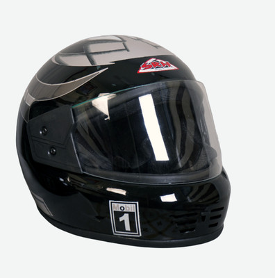 SRH Kimi silver Motorsports Helmet(Combo of black grey)