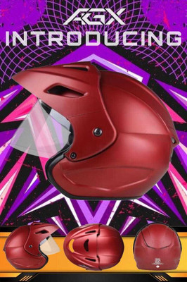 Agx Foroly Neno Cap ABS Material with Pc Visor Motorbike Helmet(Red)