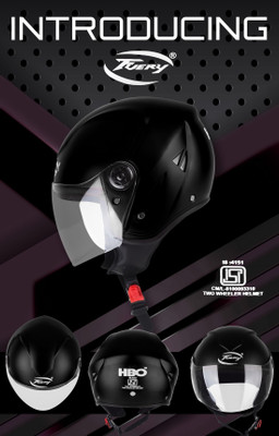fuery UNISEX HALF FACE TRACK PRO HELMET Motorbike Helmet(Black)