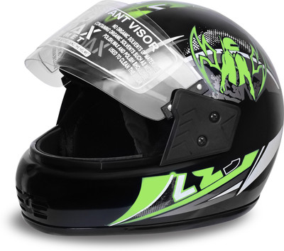 NOAX ISI marked helmet solid unisex helmet (fk11 Motorbike Helmet(Green)