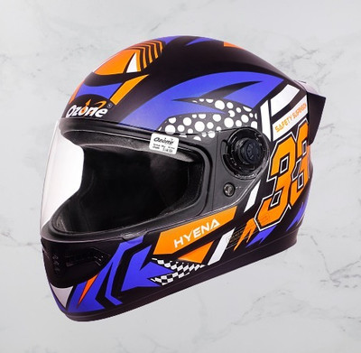 OZONE Full Face_Premium Helmet_Superior Quality_Unique Design_@v@G26 Motorbike Helmet(BLACK-BLUE)