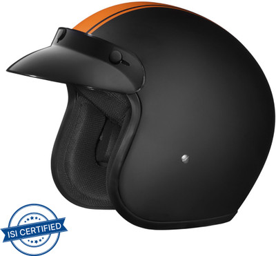 STUDDS Jetstar Classic D3 Motorbike Helmet(Orange Pin Stripe)