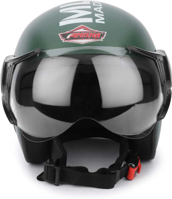 Amisha Strong and Durable Stylish Matt Finish Half Face Bullet Helmet Motorbike Helmet Motorbike Helmet(Green)