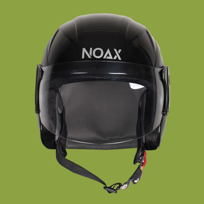 NOAX OPEN FACE HELMET 10 Motorbike Helmet(Black)
