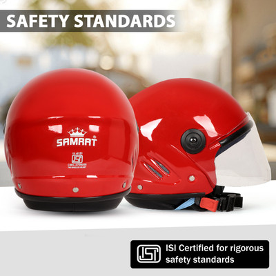 warriorride OPEN RED OPEN FACE HELMAT ISI APPROVED Motorbike Helmet(Pink)