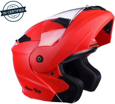 TORVEXUS Deletion Adien-Flip-up ISI Certified Motorbike Helmet For Men and Woman Motorbike Helmet(Red)