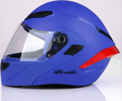 TRINOS Flip-Up, ABS Material, ISI Certified Unisex PC visor and Anti Odour Cloth (KK-1) Motorbike Helmet(Blue)