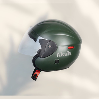 NOAX ISI marked helmet solid unisex helmet (fk14 Motorbike Helmet(Dark Green)