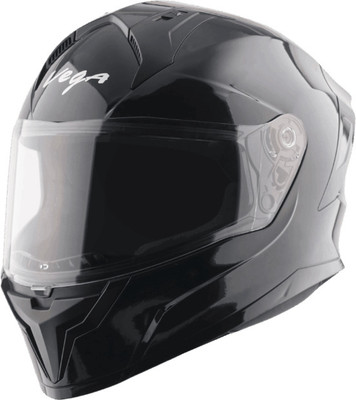 VEGA Sonic DX Full Face Black Helmet for men and women 58 mm Size L Motorsports Helmet(Glossy Black)