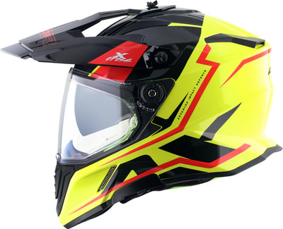 Axor X-Cross Flagstaff Motorbike Helmet(Neon Yellow Black)