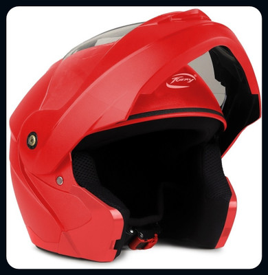 fuery Flip-up Plain Visor Blue Helmet Z083_New Motorsports Helmet(Red)