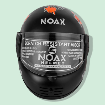 NOAX HELMET KING FULL FACE & ISI MARKED FOR UNISEX ((SL-276 Motorbike Helmet(Orange)