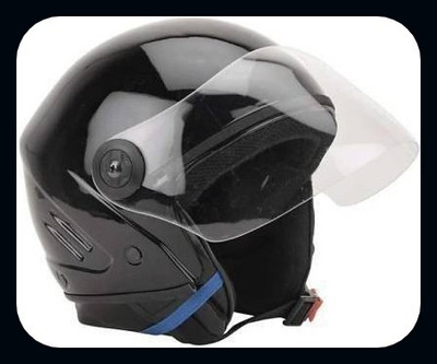 HDRC HALF FACE UNISEX HELMET Motorbike Helmet (Black) Motorbike Helmet_HLT Motorbike Helmet(Black)
