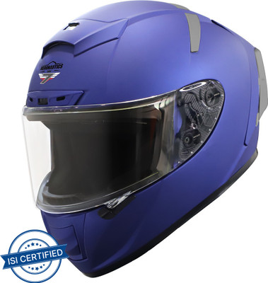 Steelbird SA-2 7Wings Super Aeronautics Full Face Helmet Motorbike Helmet(Glossy Y.Blue with Clear Visor)