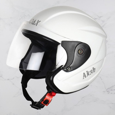 NOAX Kawach For Head WHITE GLOSSY Motorbike Helmet(Green)