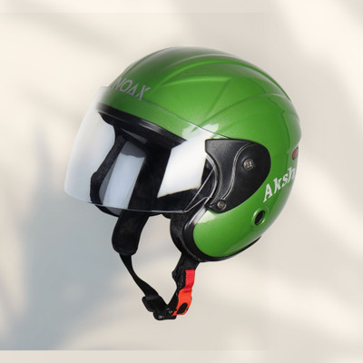 NOAX SAFETY HELMET FOR ONROAD RIDDING SOLID MATERIAL-TWO WHEELER(SLFK-AT-1939 Motorbike Helmet(Green)