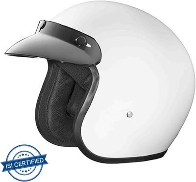 STUDDS Jetstar Classic Plain Motorbike Helmet(White)
