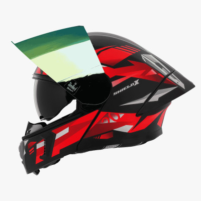 Steelbird Air SBA-20 ISS SHIELD Motorsports Helmet(black red)