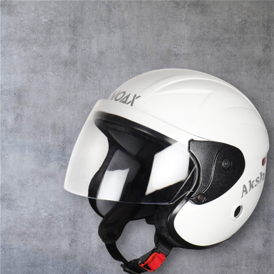 NOAX Unisex Full Face Helmet For Motorbikes -698-White Motorbike Helmet(White)