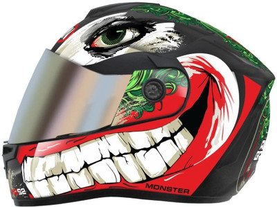 FOROLY AGN Monster ABS Material with Rainbow visor Motorbike Helmet(Multicolor)