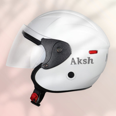 NOAX SAFETY HELMET FOR ONROAD RIDDING SOLID MATERIAL-TWO WHEELER(SLFK-AT-1854 Motorbike Helmet(White)