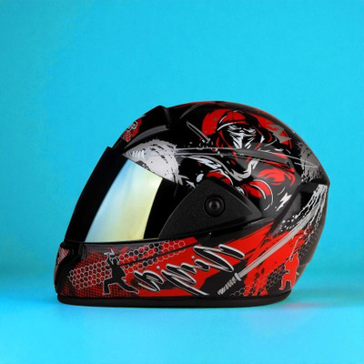 deletion Rado Ninja with Rainbow Visor ABS Material (NN-1) Motorbike Helmet(Red)