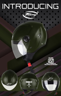 fuery UNISEX HALF FACE TRACK PRO HELMET Motorbike Helmet(Green)