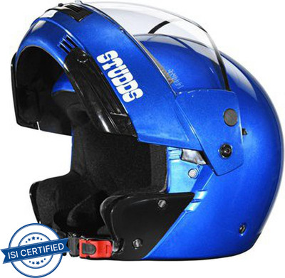 STUDDS Pastel Plain Motorbike Helmet(Flame Blue)