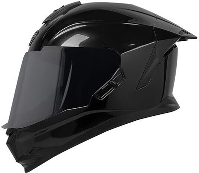 Steelbird SBH-57 ISS Fighter ISI Certified Full Face Helmet for Men 60 CM (Glossy Black) Motorsports Helmet(Glossy Black)