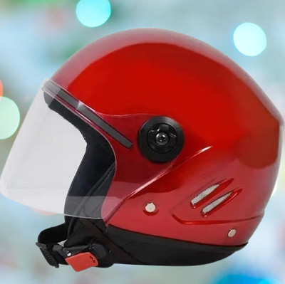 Lxt Red_Half_face_Helmet_with ISI Certified_RE_49 Motorbike Helmet(Red)
