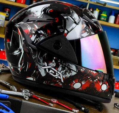 deletion Rado Ironmen with Anti UV Rainbow Visor ABS Material, Unisex (NN-1) Motorbike Helmet(Multicolor)