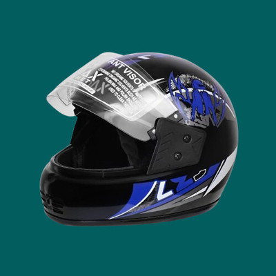 NOAX HELMET KING FULL FACE & ISI MARKED FOR UNISEX ((SL-208 Motorbike Helmet(Black)